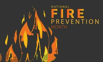 National fire prevention month. background, banner, card, poster, template. Vector illustration.