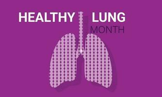 Healthy Lung month. background, banner, card, poster, template. Vector illustration.