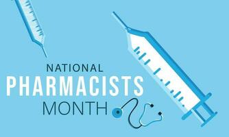 National Pharmacists Month. background, banner, card, poster, template. Vector illustration.