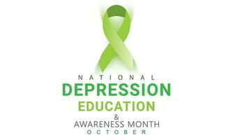 National Depression Education and awareness month. background, banner, card, poster, template. Vector illustration.