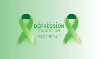 National Depression Education and awareness month. background, banner, card, poster, template. Vector illustration.