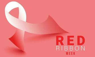 Red Ribbon week. background, banner, card, poster, template. Vector illustration.