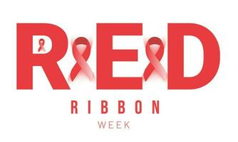 Red Ribbon week. background, banner, card, poster, template. Vector illustration.