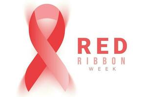 Red Ribbon week. background, banner, card, poster, template. Vector illustration.