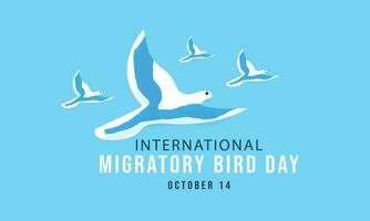 internacional migratorio pájaro día. fondo, bandera, tarjeta, póster, modelo. vector ilustración.