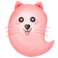 une mignonne aquarelle Renard habillé comme une fantôme pour Halloween flottant dans le air png