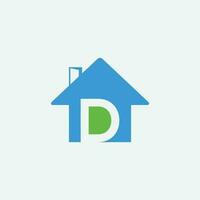 Modern unique creative letter D logo vector, modern D letter based home logo icon. vector