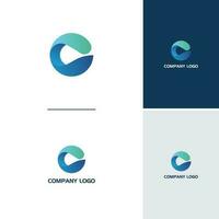 Modern C letter app logo design vector