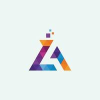 Lab logo in letter A style forms a negative space of chemical bottles vector