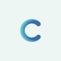 Modern C letter app logo design vector