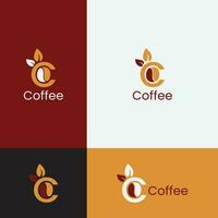 coffee company logo, c letter coffee logo design vector template.