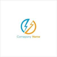 Flash Icon Electricity Logo. Flat Vector Logo Design Template Element