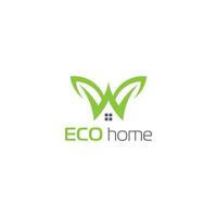 eco hogar y hoja logo vector para tu compañía, real estado este paisaje logo modelo