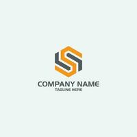 Minimal creative initial based S logo and SS logo. Letter S SS creative elegant monogram white color on black background. vector