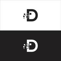 d logo design and creative, d tech logo template. vector