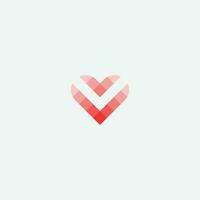 Heart vector symbol. Valentines day ribbon logotype. Abstract line logo icon design.