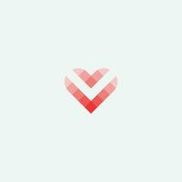 Heart vector symbol. Valentines day ribbon logotype. Abstract line logo icon design.