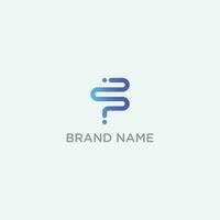 Letter F logo set with gradient design. abstract letter F for digital technology brand logo template. vector