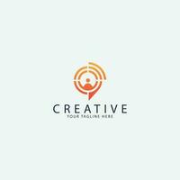 Call center vector logo template. Client support, customer service creative symbol concept.