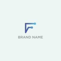 Letter F logo set with gradient design. abstract letter F for digital technology brand logo template. vector