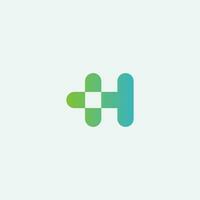 Creative Letter H Health Logo Symbol. plus icon design. vector