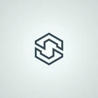 Initial S letter logo design with rounded hexagon. vector