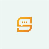 Letter S chat communication logo design vector element.