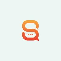 initial Letter S Chat Logo Template Vector Design.