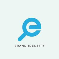 letter e logo design vector. search icon design. vector