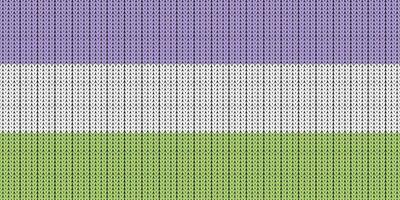 Genderqueer Flag. Pride flag illustration. Lgbt community symbol in rainbow colors. Vector backdrop for your design. LGBT FLAG WITH Knitting