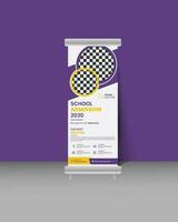 Creative Back to School Roll Up Banner Design Template vector