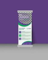 Creative Back to School Roll Up Banner Design Template vector