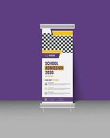 Creative Back to School Roll Up Banner Design Template vector