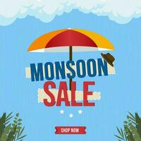 monsoon season sale banner design vector