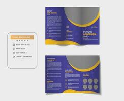 Awesome Back to School Trifold Brochure Design For Your School Admission vector