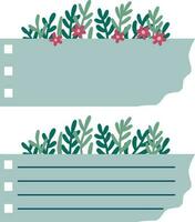 Set of floral elements in flat style. Vector illustration for your design