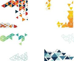 Set of abstract geometric icons. Colorful triangles and figures. Vector illustration