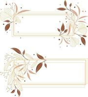 floral frames with branches and leafs isolated icon vector illustration design