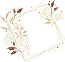 decorative frame with branches and leafs isolated icon vector illustration design