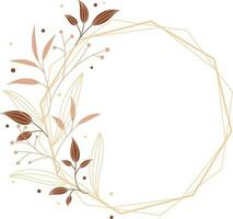 frame circular with branches and leafs isolated icon vector illustration design