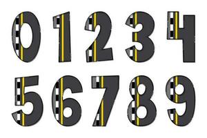 Handcrafted Sidewalk Numbers. Color Creative Art Typographic Design vector