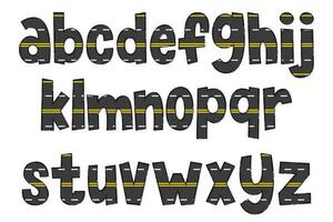 Handcrafted Straight Asphalt Letters. Color Creative Art Typographic Design vector