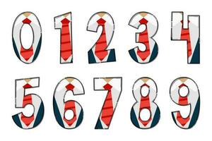 Handcrafted Businessman Numbers. Color Creative Art Typographic Design vector