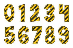 Handcrafted Construction Line Numbers. Color Creative Art Typographic Design vector