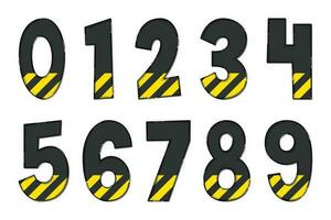 Handcrafted Under Construction Numbers. Color Creative Art Typographic Design vector