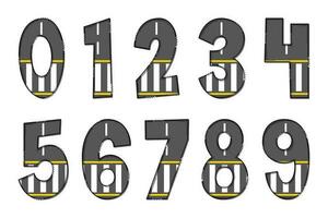 Handcrafted Crosswalk Numbers. Color Creative Art Typographic Design vector