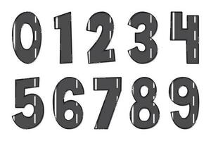 Handcrafted Highway Numbers. Color Creative Art Typographic Design vector