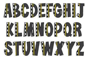 Handcrafted Sidewalk Letters. Color Creative Art Typographic Design vector