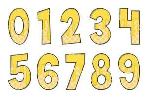 Handcrafted Cheese Wafer Numbers. Color Creative Art Typographic Design vector