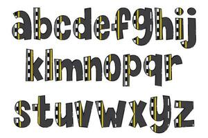 Handcrafted Sidewalk Letters. Color Creative Art Typographic Design vector